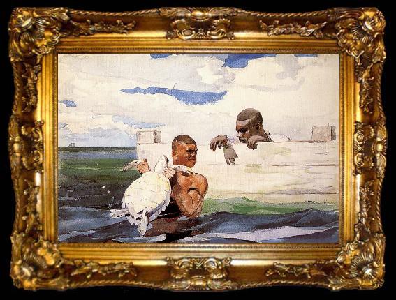 framed  Winslow Homer The Turtle Pound, ta009-2